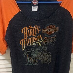 Harley-Davidson Vintage Style Tee in Orange and Black